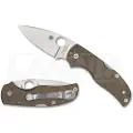 Spyderco Native 5 Brown Canvas Micarta CPM CRU-WEAR foldekniv