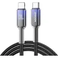 JOYROOM Crystal-Clear USB-kabel 30W USB-C til Lightning 1,2 m - Svart