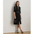 Ralph Lauren for woman. 200980920002 Shirt dress in black double-faced georgette (40), Casual, Long sleeve, Recycled Polister, Sustai