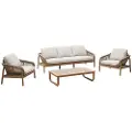 Kave Home Kave HomeVellana sett: 3-seters sofa, 2 lenestoler og salongbord laget av Fsc 100 % massivt akasietreFlerfargetLoungemøblerFra Homeroom