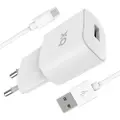 24hShop Freenet vegglader med USB 12W + USB-kabel - hvit