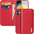 DUX iPhone 17 Hivo Lommebok-deksel I Lær - Rød