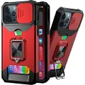 Mtp Products Multifunksjonell 4-i-1 iPhone 13 Pro Max Hybrid-deksel - Rød