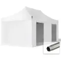 TOOLPORT 3x6 m stål, pop up partytelt, 4 sidepaneler, hvit