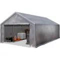 TOOLPORT 5 x 10 m lagertelt, PE-presenning, grå