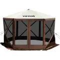 Vevor Paviljongtelt, 12 x 12 fot, 6-sidig popup-campingtak med nettingvinduer, bærbar bæreveske, bakkestøtter, store skyggetelt for utendørs camping, plen og bakgård