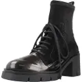Hispanitas for woman. HI254281 Zurich Rock Leather Ankle Boots black (36), 5 to 8 cm, Zip, Casual