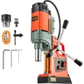 Vevor magnetisk borepresse, 1350 W, 50 mm borediameter, 12500N bærbar magnetisk borepresse, 0–800 o/min justerbar hastighet, med Weldon-skaft, for metalloverflater, industri og forbedring av hjemmet