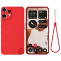 Mtp Products Nothing CMF Phone 2 Pro Flytende silikon-deksel med håndstropp - rød
