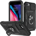 Mtp Products iPhone 6/6S/7/8/SE (2020)/SE (2022) Hybrid-deksel med Metall Stativ - Svart