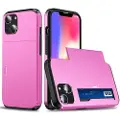 Mtp Products iPhone 15 Hybrid-deksel med Skyvekortholder - Rosa