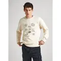 Pepe Jeans for man. PM582661 Roope beige sweatshirt (XS), Casual, Cotton