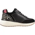 Carmela for woman. 16244101-NEGRO Leather trainers 162441 black (37), 3 to 5 cm, Laces, Casual