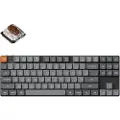 Keychron K1 MAX QMK/VIA Wireless RGB Hot Swap Low Profile Brown - Gray - Tastatur - Uten talltastatur - Nordisk - Grå