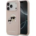 Karl Lagerfeld iPhone 17 Pro Karl Lagerfeld Double Heads MagSafe-deksel i flytende silikon - Rosa