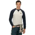 Superdry for man. M6010915A Vintage Athletic Baseball Top navy (M), Casual, Cotton, Long sleeve