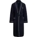 Ralph Lauren for man. 714899677008 Navy cotton blend knitted dressing gown (S-M), Blue, Homewear