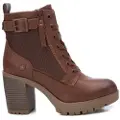Refresh for woman. 17123201-CAMEL Ankle boots with buckle -Height heel 8cm- brown (41), 5 to 8 cm, Laces, Zip, Casual, Imitation leather