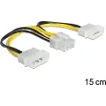 DeLOCK - Strømkabel - 8-pins EPS12V (hunn) til 4-pin intern strøm (hann) - 15 cm