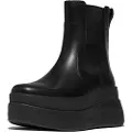 FitFlop for woman. E2J-090 F-Mode Stack Leather Ankle Boots black (41), 3 to 5 cm, None, Casual