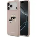 Karl Lagerfeld iPhone 17 Pro Max Double Heads MagSafe-deksel i flytende silikon - Rosa