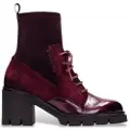 Hispanitas for woman. HI254281 Zurich Rock burgundy leather ankle boots (40), 5 to 8 cm, Zip, Casual