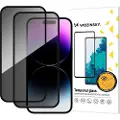 Wozinsky iPhone 17/16 Pro Super Tough Privacy Tempered Glass - 9H, 2 stk. - Svart kant