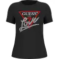 GUESS for woman. W5YI40I3Z14 Triangle T-shirt with black pearls (M), Casual, Polyester, Short sleeve