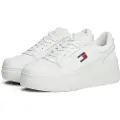 Tommy Hilfiger for woman. EN0EN02860 Retro Basket Leather Sneakers white (36), 3 to 5 cm, Laces, Casual