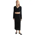Scotch & Soda Skinny Rib Knitted Wrap Lang Kjole Med Lange Ermer