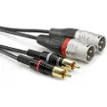 Sommer cable HBP-M2C2-0150 Audio Adapterkabel [2x Cinch-stik - 2x XLR-stik 3-polet] 1.50 m Sort