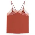 Scotch & Soda Satin With Lace Detial Ermeløs T-skjorte