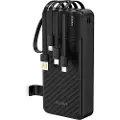 Dudao K11 Pro 20000mAh Powerbank med innebygde USB-kabler - Svart