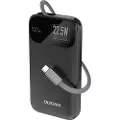 Dudao K31 10000 mAh 22,5 W PD Powerbank med innebygd USB-C-kabel - Svart