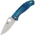 Spyderco Tenacious Blue Titanium Disarray D2 foldekniv