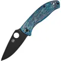 Spyderco Tenacious Blue Titanium Disarray D2 foldekniv, svart