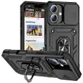 Mtp Products iPhone 16 Plus Hybrid-deksel med Roterende Ring med Kameraskjold - Svart