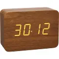 TFA CLOCCO - Alarmklokke - rektangulær - elektronisk - skrivebord - brun