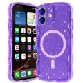 Mtp Products iPhone 17 Wave-Edge Laser Glitter MagSafe-deksel - gjennomsiktig lilla