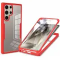 Mtp Products Samsung Galaxy S25 Ultra 360 Beskyttelse Deksel - Rød / Klar