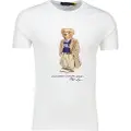 Ralph Lauren for man. 710974584001 Knitted T-shirt with white Polo Bear (S), Casual, Cotton, Short sleeve