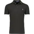 Ralph Lauren for man. 710782592001 Black pique polo shirt (M), Casual, Cotton, Short sleeve