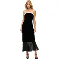 Superdry Lbd Velvet Strapless Lang Kjole