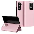 Mtp Products Samsung Galaxy Z Fold7 Smart Clear View Flip-etui med kortspor - Rosa