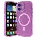 Mtp Products iPhone 17 Wave-Edge Laser Glitter MagSafe-deksel - gjennomsiktig rosa
