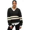 Superdry Oversized Striped V Neck Genser