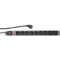 Logilink PDU9C02, Vertikal, Aluminium, Sort, 9 AC-utganger, 2 m, 250 V