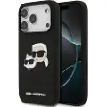 Karl Lagerfeld iPhone 17 Pro Double Heads MagSafe-deksel i flytende silikon - svart
