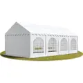 TOOLPORT 3x8 m partytelt, PVC-presenning, hvit, med bunnramme