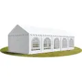 TOOLPORT 4x10 m partytelt, PVC-presenning, hvit, med bunnramme
